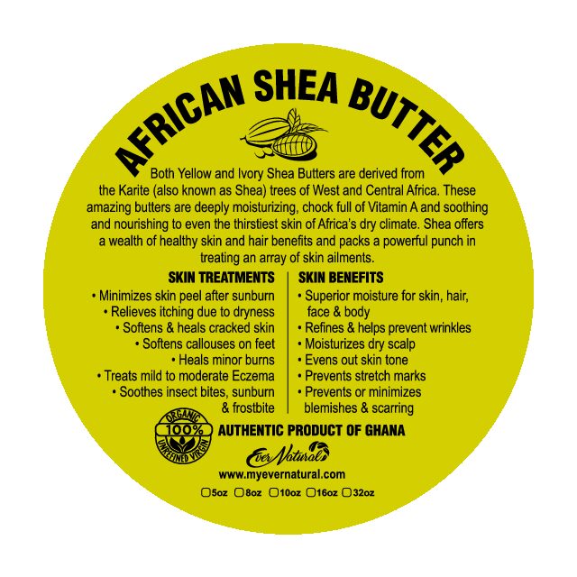 100% Raw Organic Shea Butter (Yellow & Ivory)